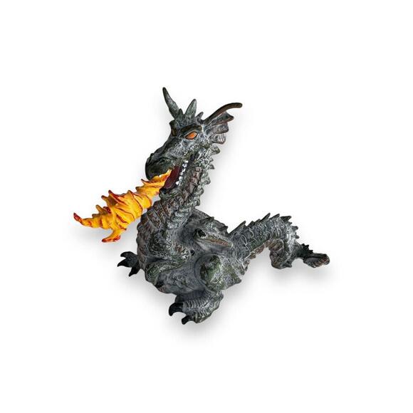 Papo 1999 Gray Fire Breathing Dragon Winged Medieval Fantasy Figure - Picture 2 of 6